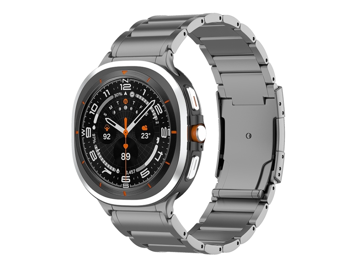 Correa de titanio para Samsung Galaxy Watch Ultra con hebilla de carey y tres cuentas (47 mm)