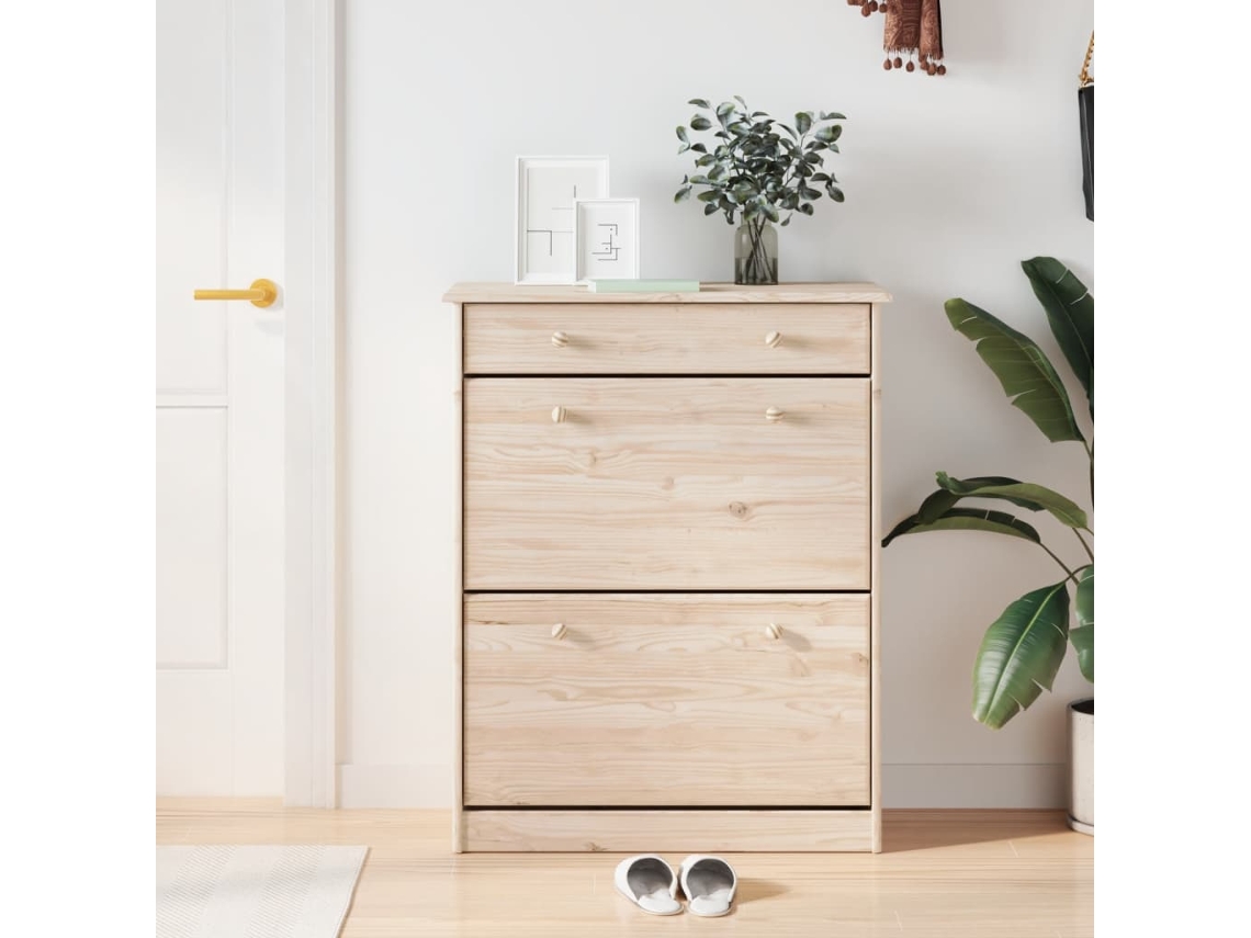 Mueble Zapatero | Armario Zapatero Alta Madera Maciza De Pino 77x35x96 Cm