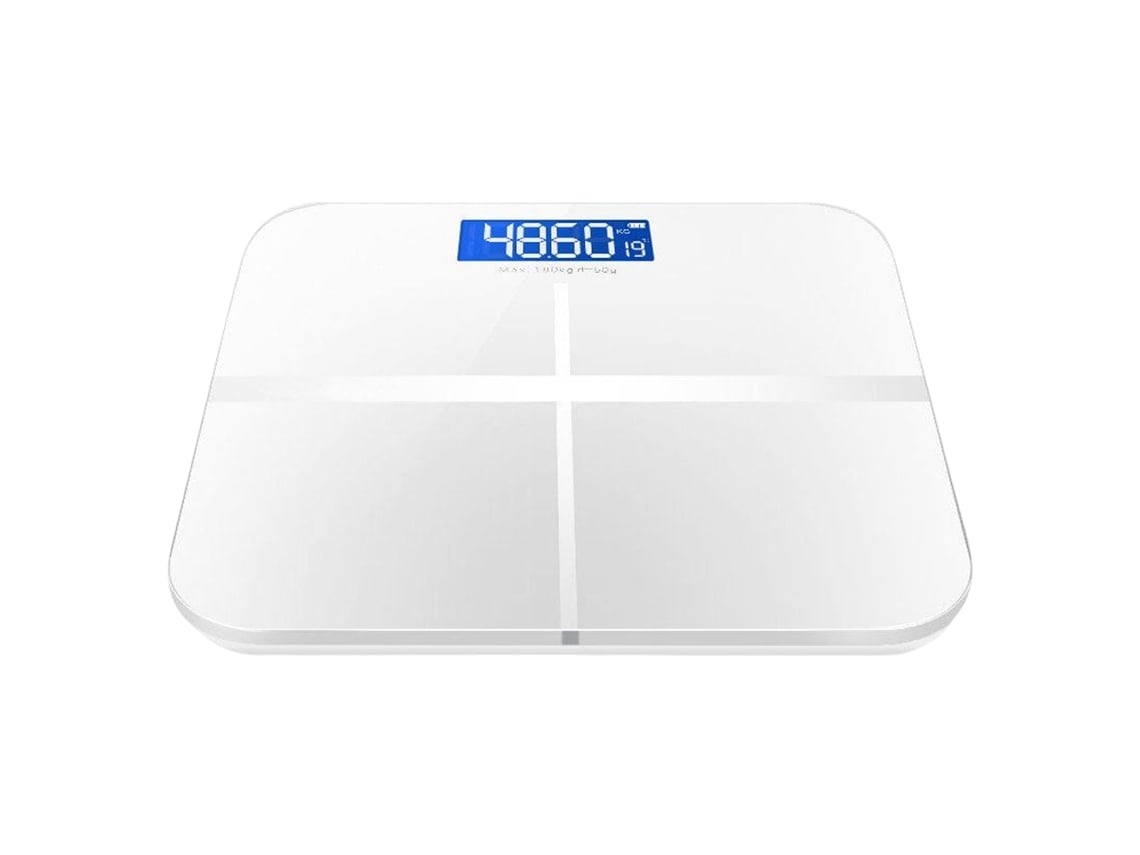 (modelo Branco Recarregável) Balança Corporal Inteligente Com Led, Recarregável Via Usb, Indicador De Temperatura