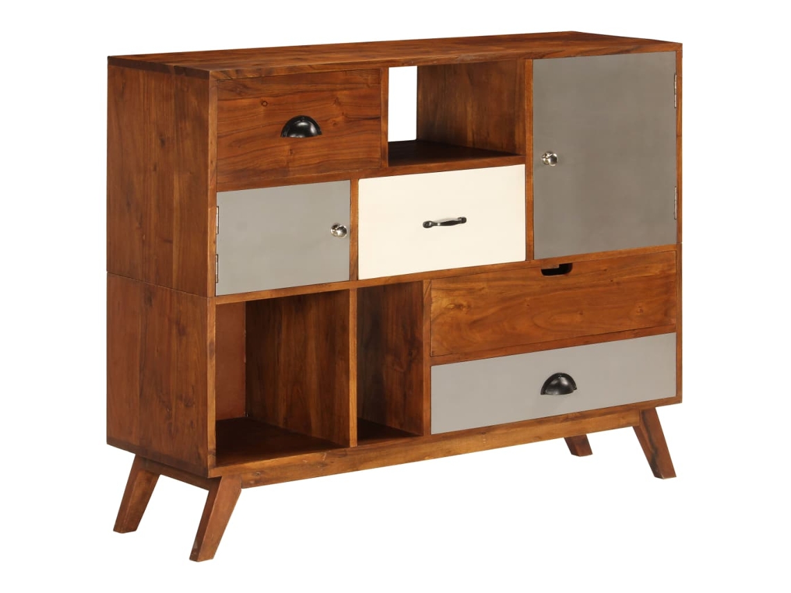 Aparador De Madera Maciza De Acacia 115x35x86 Cm