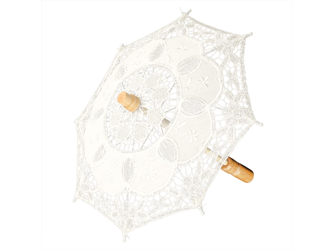 Pequeño Encaje Paraguas Para Boda Decoración Artesanal Beige Materiales De Decoración Del Hogar
