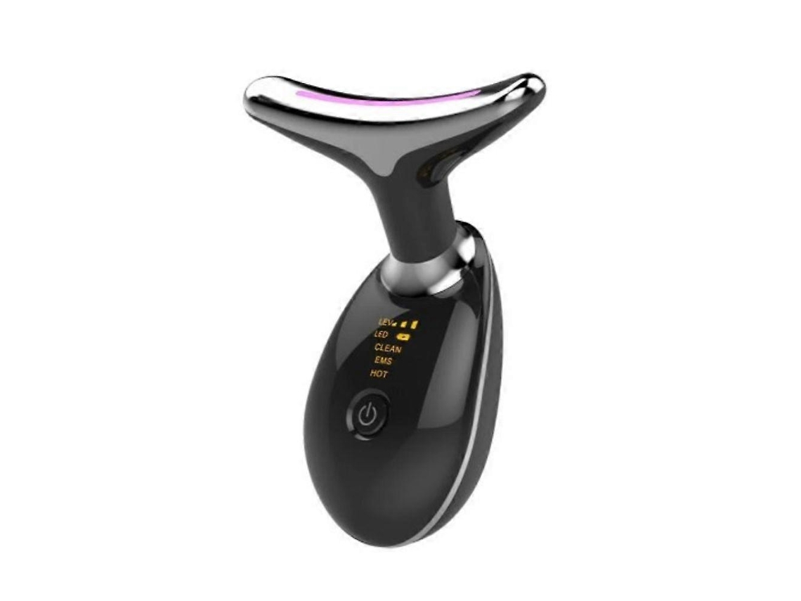 Dispositivo de belleza LED 3 en 1 con funciones de terapia de luz, vibración y calor.