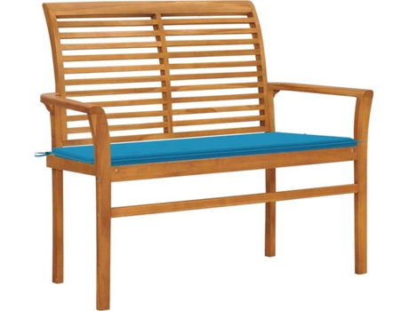 Banco de jardín VIDAXL Azul Teca (112x55x94 cm)