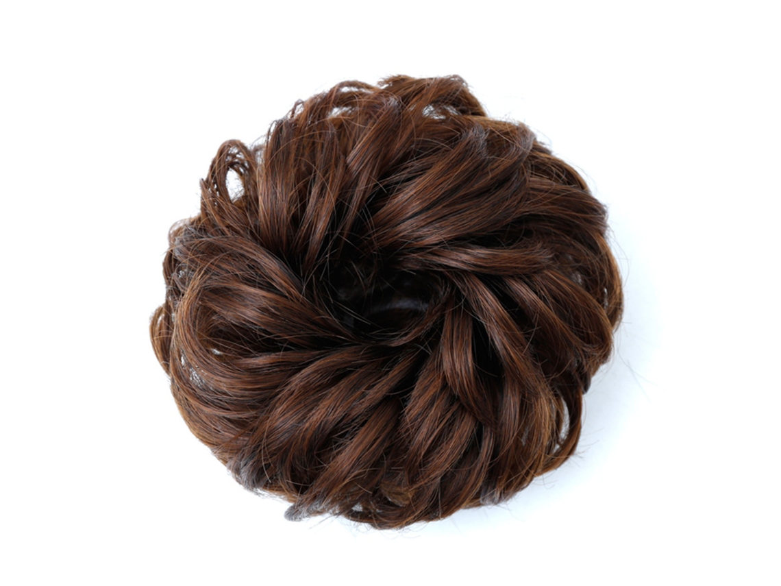 Rebabas de pelo rizado de seda artificial de color marrón claro