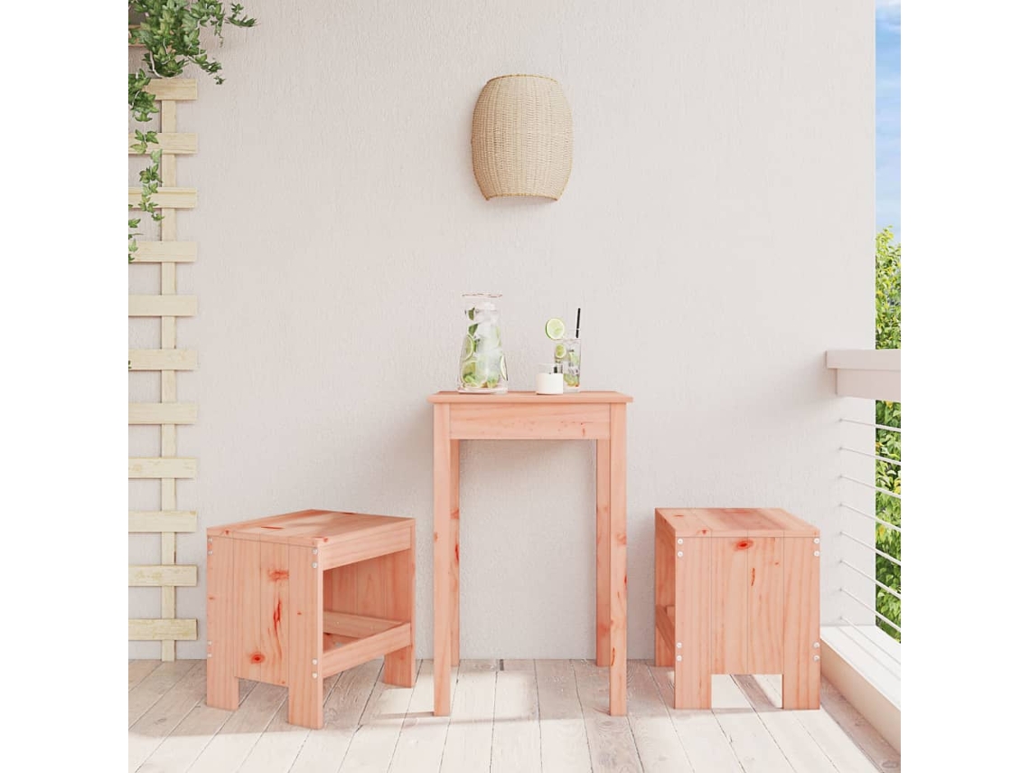 Bancos de jardín (2 unidades, 40 x 36 x 45 cm, madera maciza Douglas, DKD, decoración del hogar)
