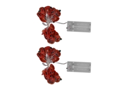 2026-2 Sets Luces De Calabaza Cuerda 2m 20 Luces Impermeables Decoración Halloween Portátiles Sin Enchufe