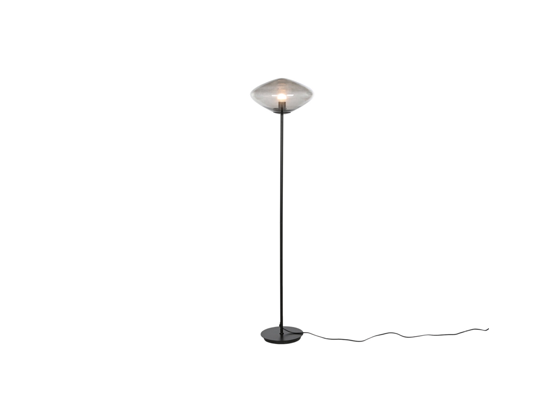 Lampara Pie Cristal Metal Gris 39x39x150cm