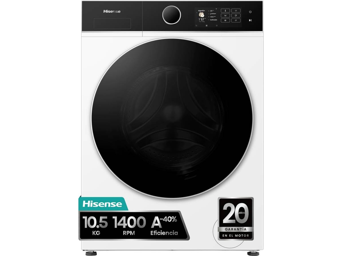 Lavadora HISENSE WF5I1045BWQ (10,5 kg - 1400 rpm - Blanco)