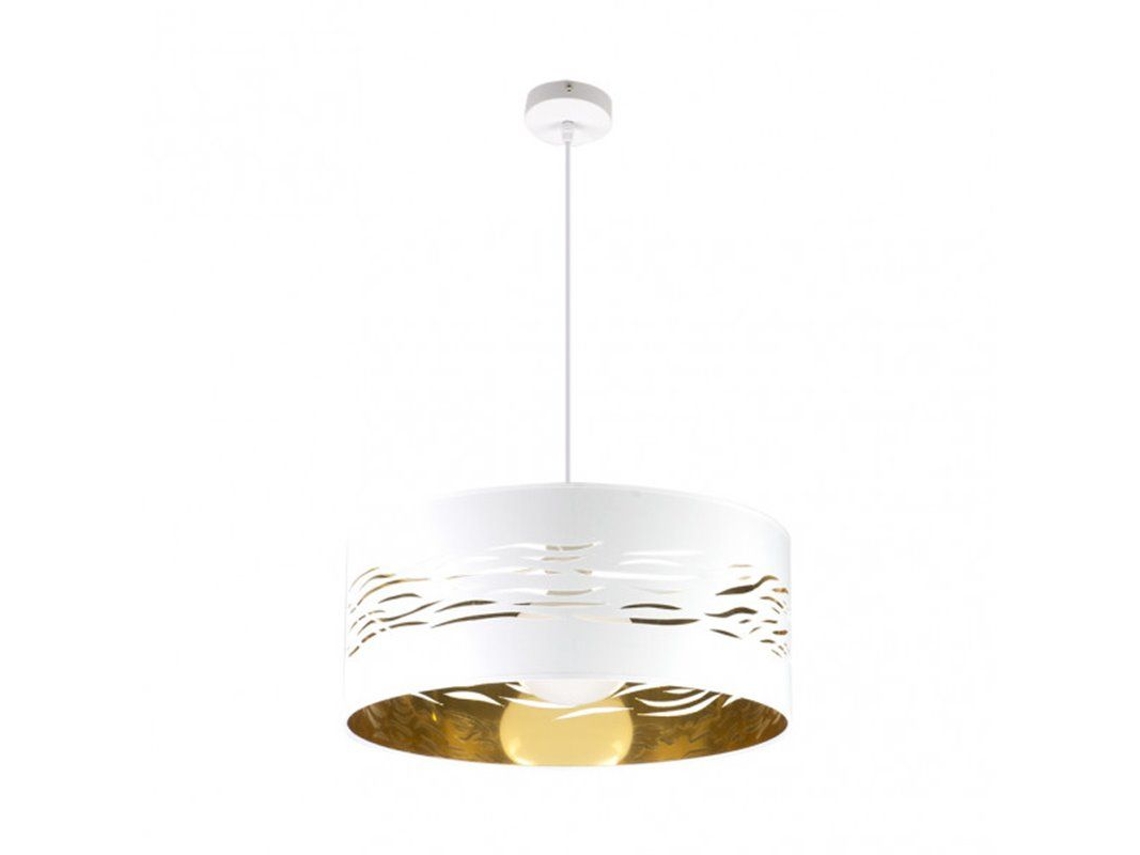 Fab 157795075 | Lámpara colgante Fog 1xe27 Blanco/Oro Blanco Regx50x50 Cm Fabrilamp