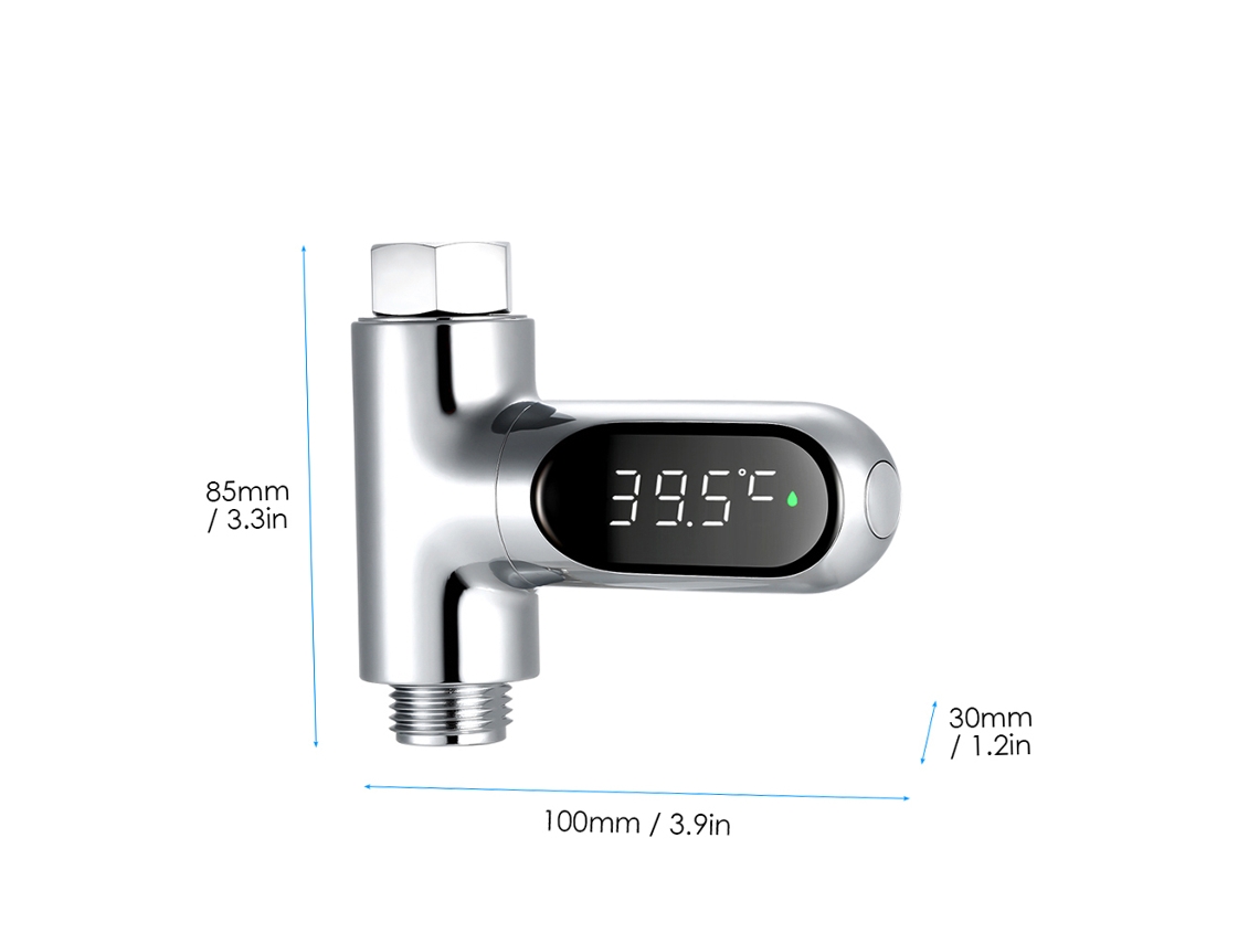 Termómetro Digital Para Ducha Con Pantalla Led Giratoria De 360° Para Bebés Y Personas Mayores (5~85℃).
