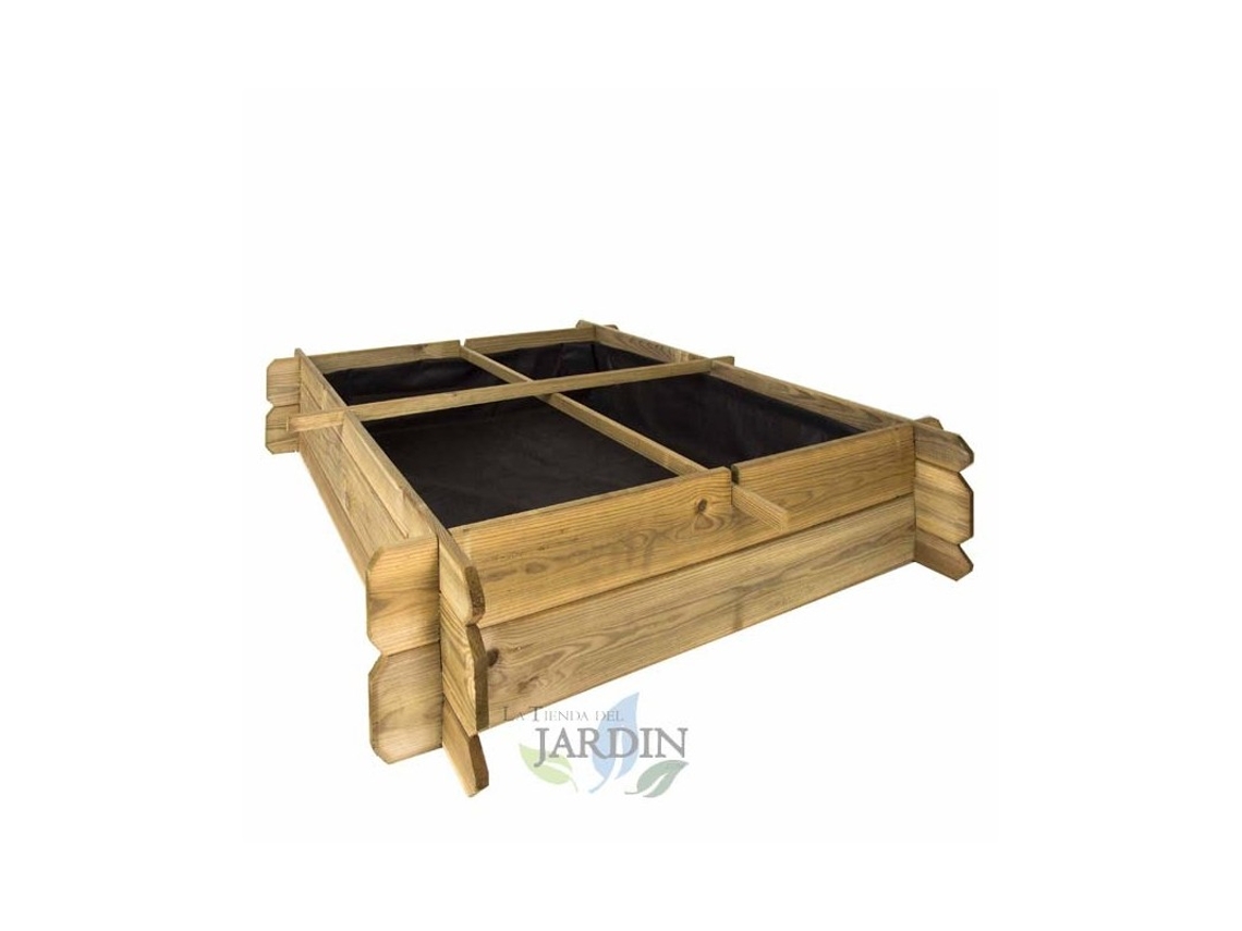 Huerto Urbano de Madera 100 X 100 X 20 Cm 4 Departamentos Perfecto para Cultivar Un Huerto Familiar En Su Hogar SUINGA