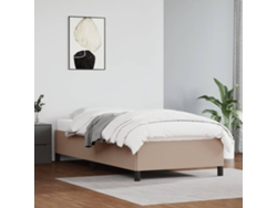 Estructura Cama Sin Colchón Cuero Sintético Capuchino 90x190 Cm