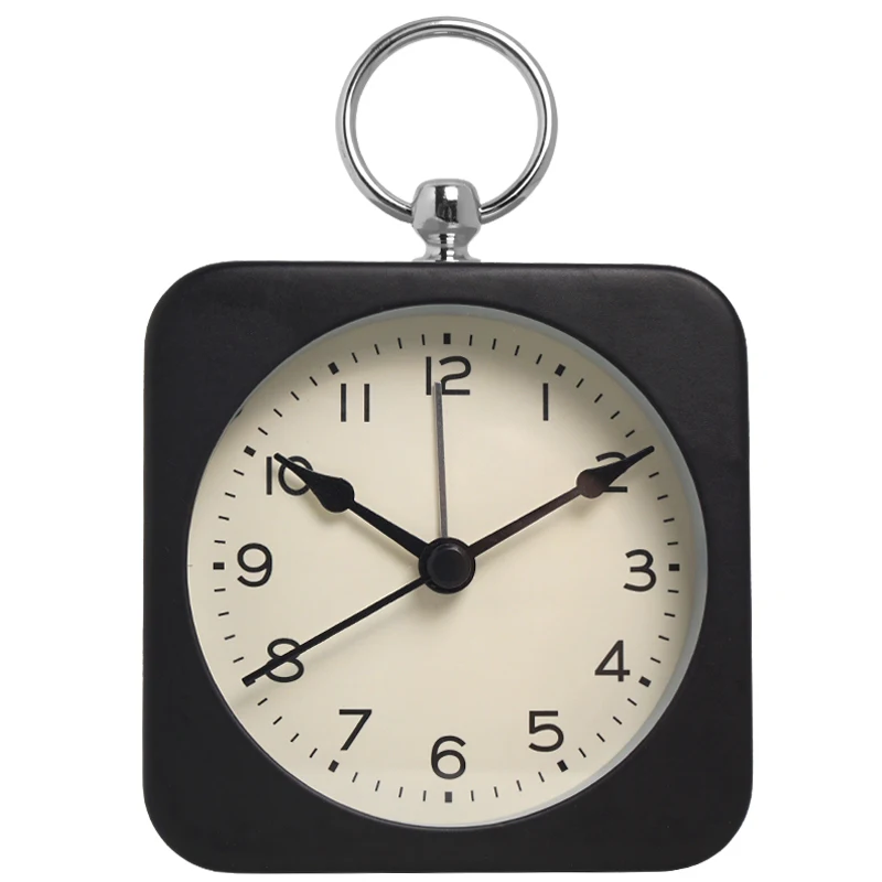(preto) Despertador Com Função Soneca E Um Anel De Metal Botão Para Soneca De 5 Minutos Ou Com Luz De Fundo.