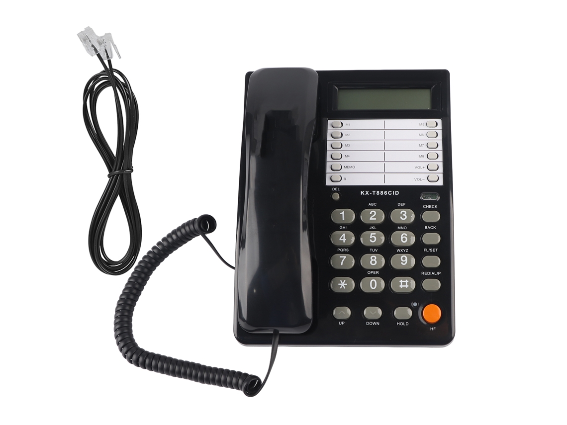 Teléfono Fijo Con Cable Para Hotel Y Hogar, De Sobremesa/pared, Negro, Dtmf/fsk Kx-t886