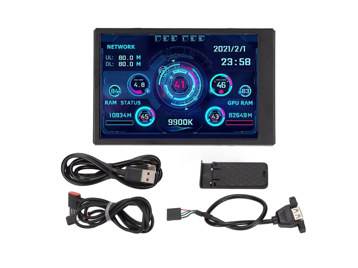 Baoj-2026tela Mini Ips Usb Para Pc, Monitor De Temperatura Da Cpu E Ram, Painel Sensor De Dados Aida64, Display De Temperatura Do Computador