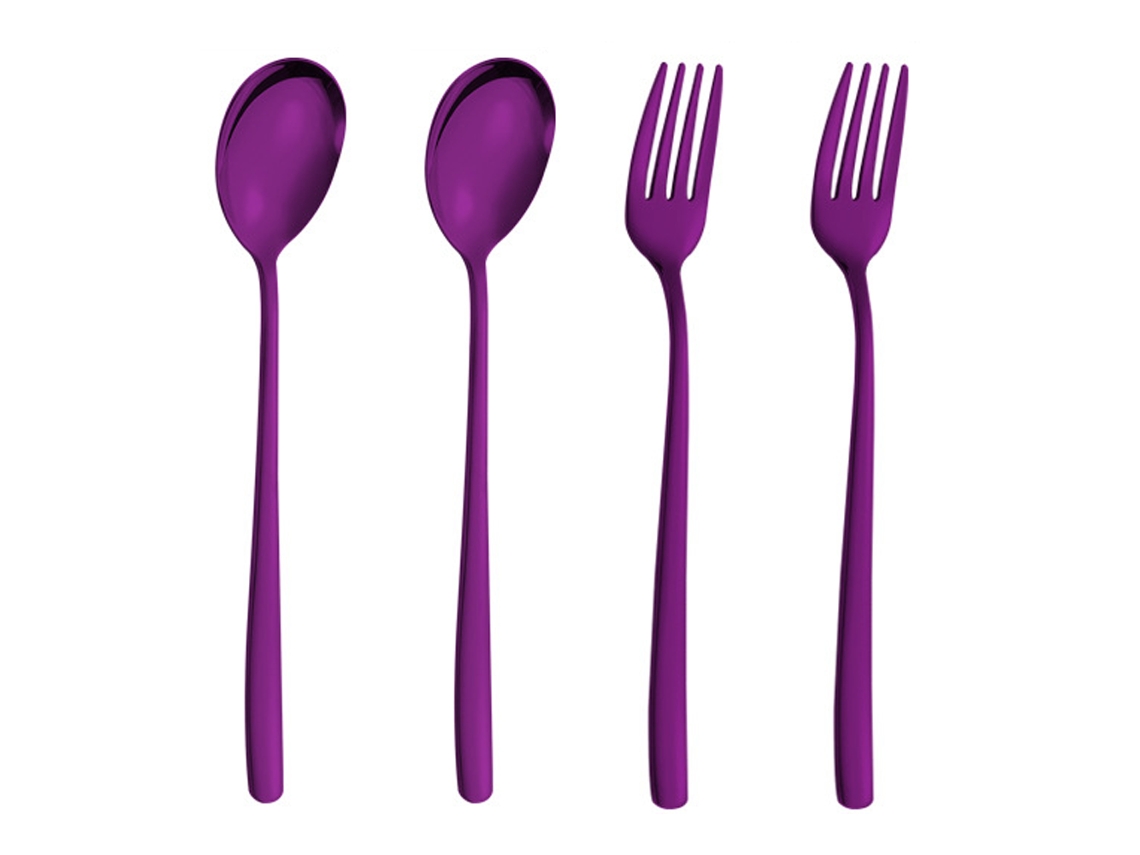 Juego de tenedores coloridos para cena - 4 piezas, cubiertos modernos NEVEANCE