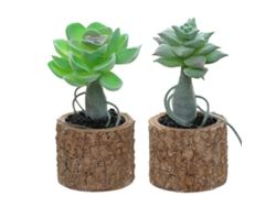Plantas suculentas artificiales en maceta, pequeños adornos creativos para interiores, flores de plástico artificiales, 2 uds. RNEMITERY