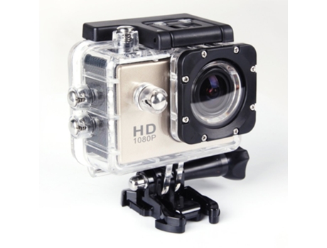 Action Cam SLOWMOOSE Impermeable 1080P-HD Lente Gran Angular Dorado