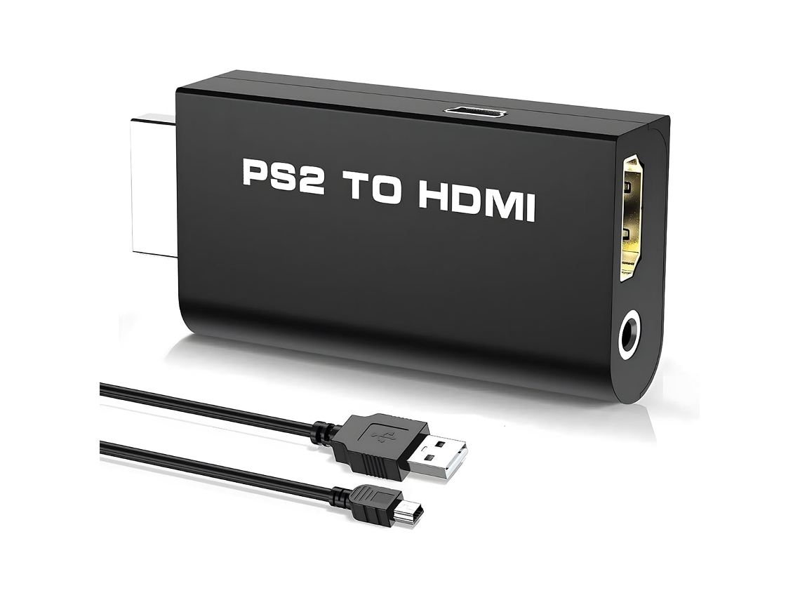 Adaptador convertidor de PS2 a HDMI, salida de audio de 3,5 mm, cable USB Plug and Play, alimentación Digitallab