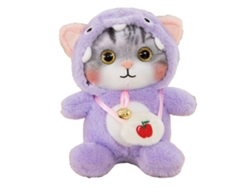 Ats-juguete De Peluche De Gato Con Campanilla Bonito Suave Colorido Peluche De Gato Para Niños Cumpleaños Morado