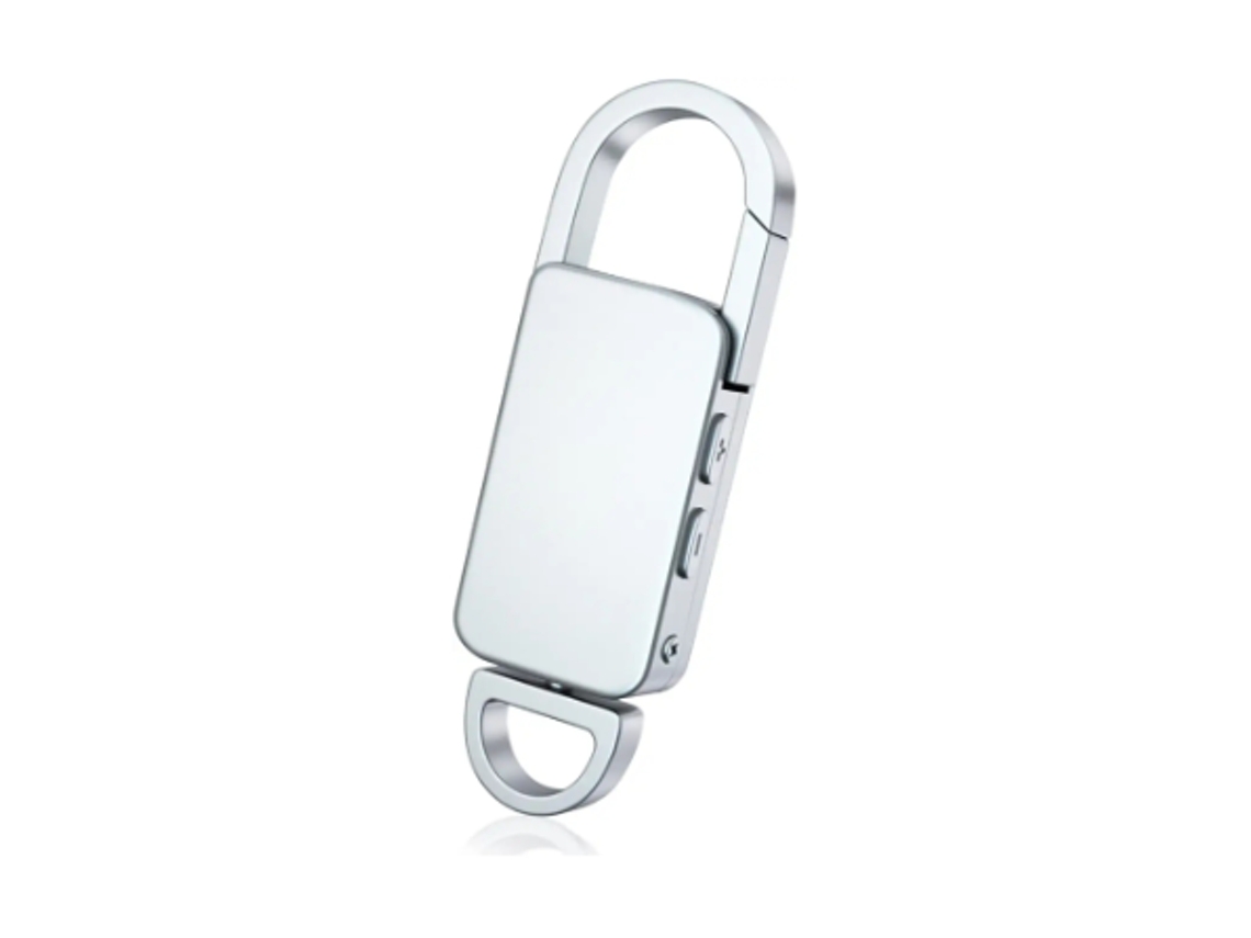 Grabadora de voz digital con llavero de 32 GB y reducción de ruido, ideal para conferencias, reuniones, clases y oficina. Color plateado. Yizhood