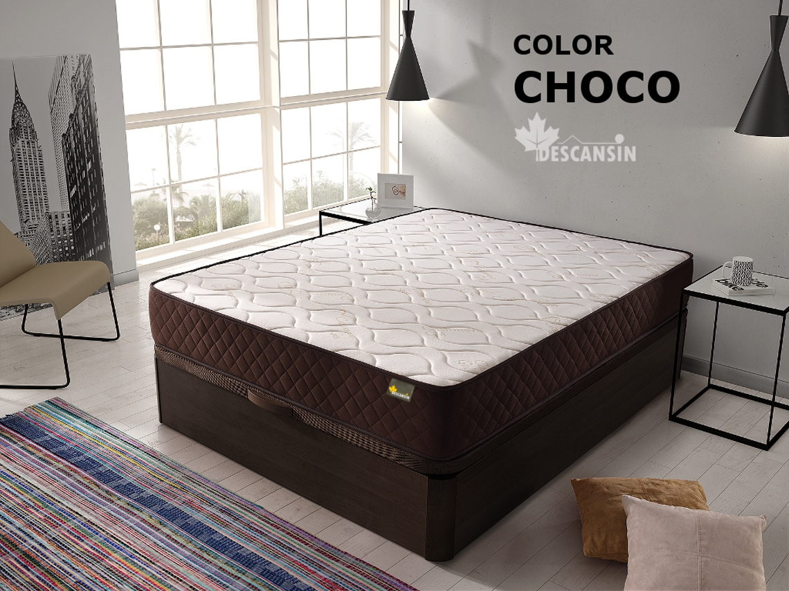 Pack Colchon y Canape Abatible DESCANSIN | 150 x 190 | Chocolate | Maxima Comodidad | Gran Almacenaje