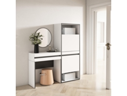 Consola entrada, 130x145x35 cm, Recibidor, Zapatero, Blanco SKRAUT HOME