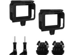 2026-2 Piezas Funda Marco Cámara Para Gopro Hero 7/6/5/(2018) Protector Plástico Negro