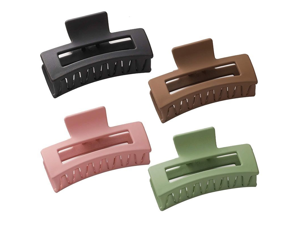 2026-pinzas De Pelo De Metal, 3.46 Pulgadas, Antideslizantes, 4 Piezas, Para Cabello Grueso, Diseño Francés