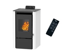 Estufa De Pellets De Aire Anita 7,6 Kw Sannover Blanco