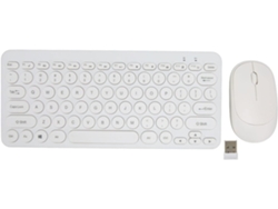 Combo De Teclado Y Ratón Redondos Retro 2 4g Diseño Ergonómico
