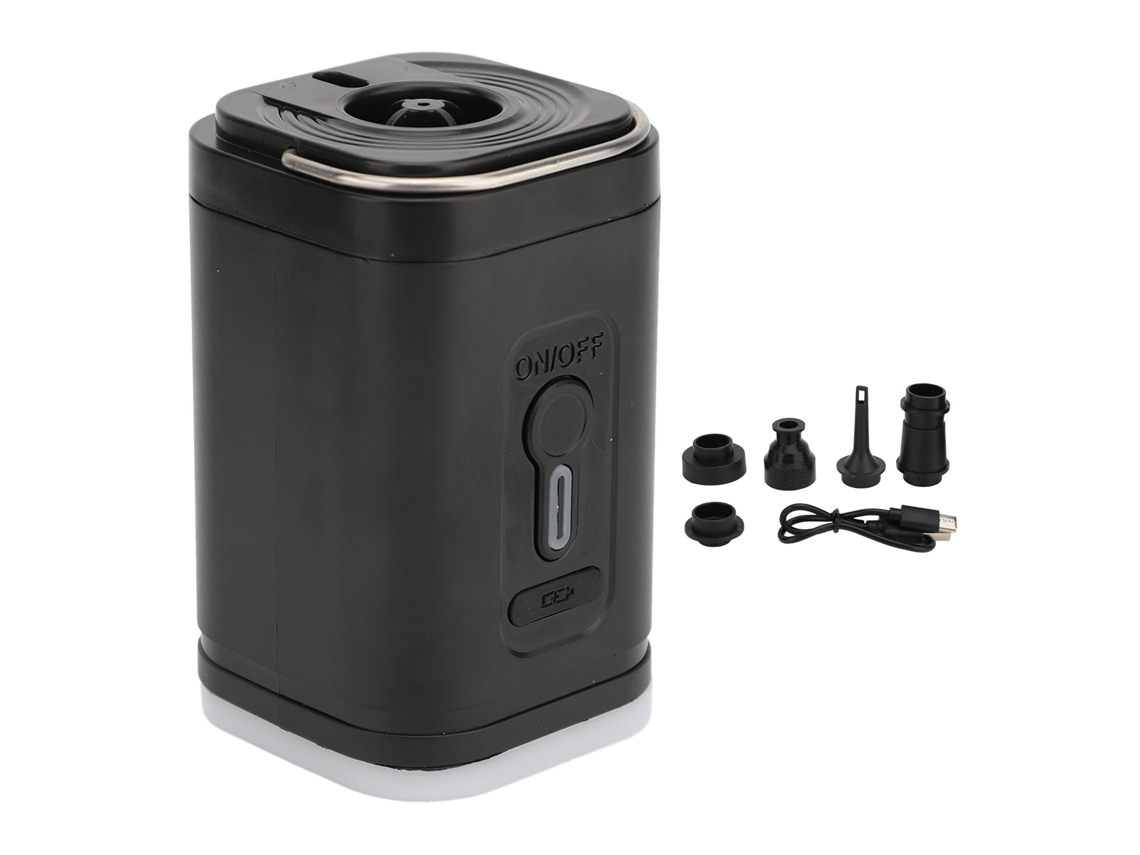 Bomba De Aire Eléctrica Portátil Recargable Por Usb Con 5 Boquillas Y Luz Led Para Inflables.