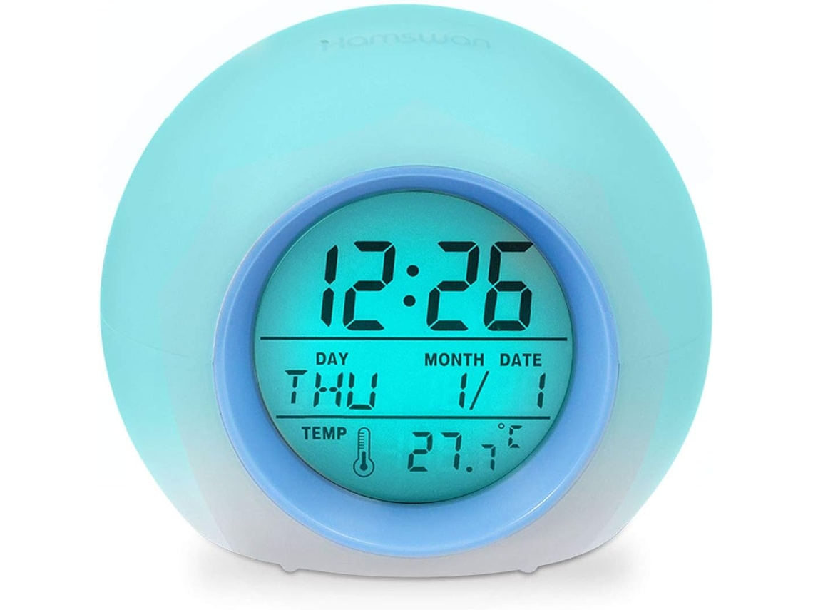 VVJIJILLY Relógio Despertador Digital Com Bateria, Exibição De Hora E Temperatura Em Led, Com Função Soneca, Luz Noturna E Portátil