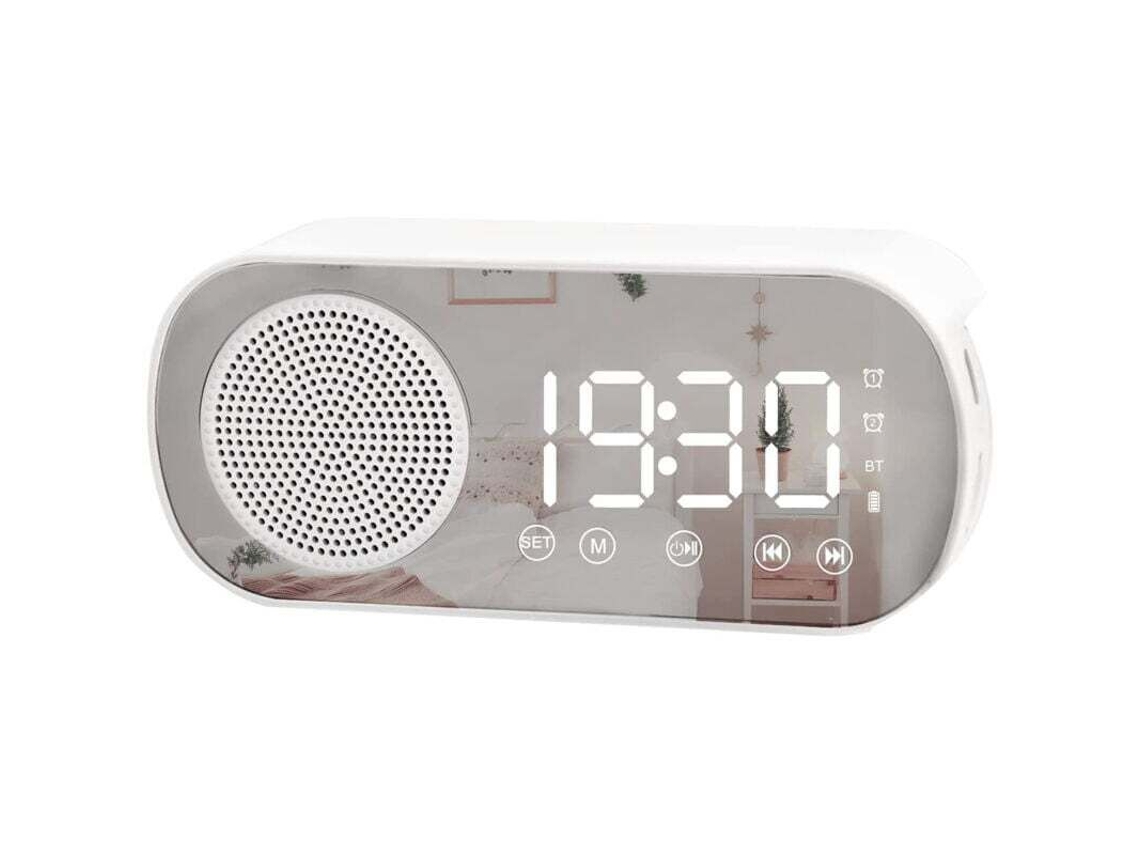 Reloj Despertador Digital Led Con Radio Fm Y Altavoz Bluetooth.