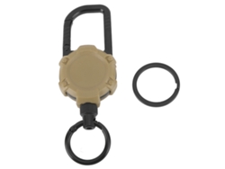 Llavero Magnético Retráctil De Acero Inoxidable Con Gancho Para Rifle Y Anillo De Metal Color Canela.