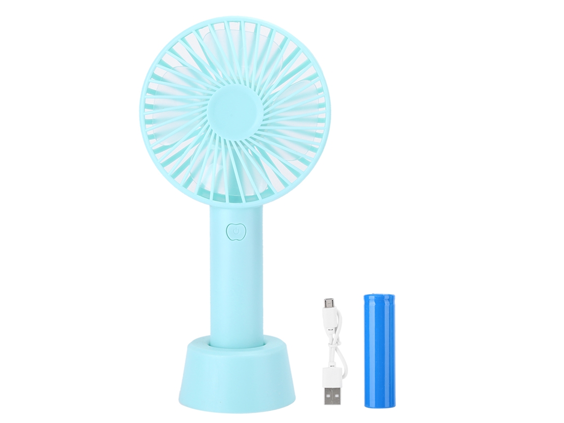 Ventilador de mano con luz dorada (recargable por USB, portátil)