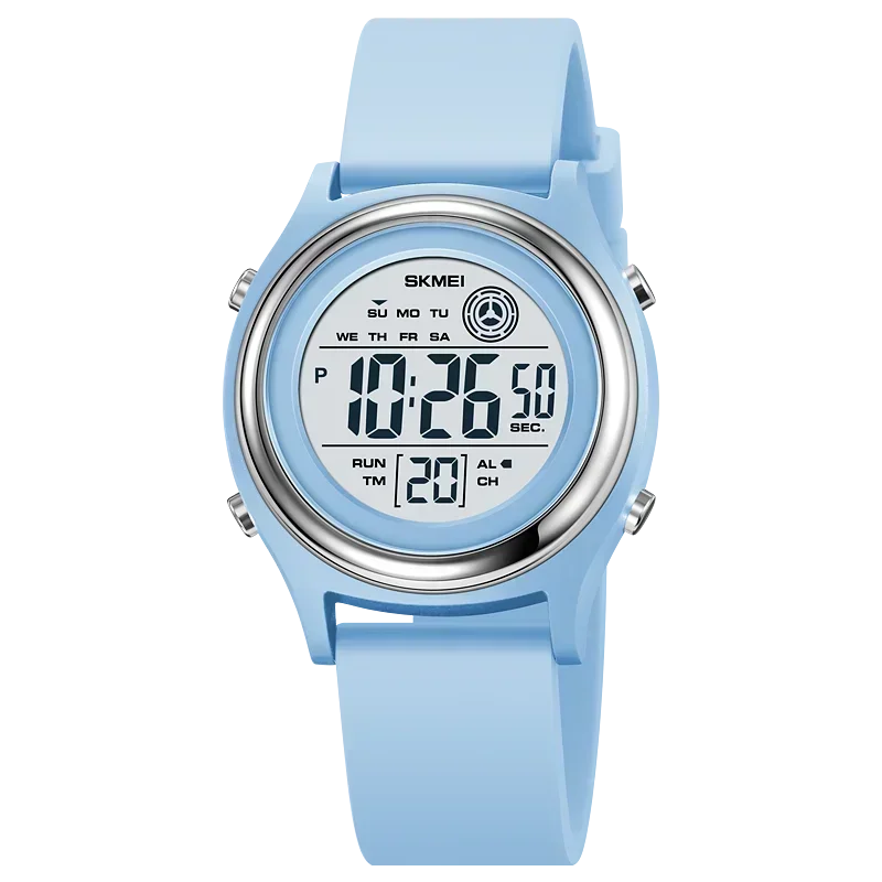 Reloj De Mujer (azul Claro) Resistente A Los Golpes Con Pantalla Retroiluminada Y Temporizador De Cuenta Regresiva.