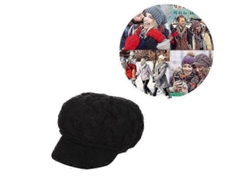 2026-gorro De Lana Con Visera Para Mujer Beret Cálido Acrílico Y Pelo De Conejo Para Invierno