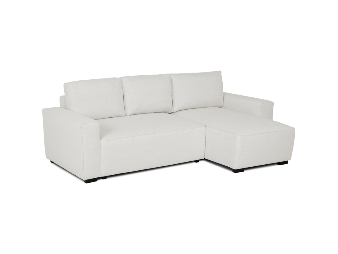Sofá Cama 3 Plazas BUDWING Jade Beige + Chaise Longue + Almacenamiento Integrado (239 x 157 x 91 cm - Reversible Lado Derecho/Izquierdo)