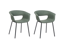 Juego de sillas tapizadas modernas BELIANI Elma de Poliéster Verde 63x50x76