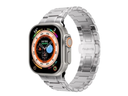 Correa metálica para Apple Watch con cierre de mariposa, estilo mecánico, FWINL (46 x 44 mm)