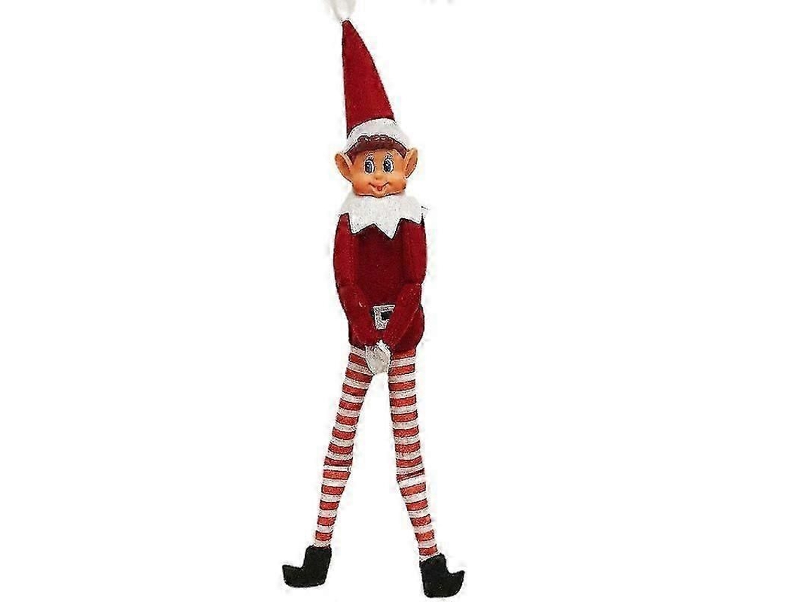 Pack De 2 Muñecos Elfos Navideños Masculinos Rojos, Adornos Navideños De 40 Cm.