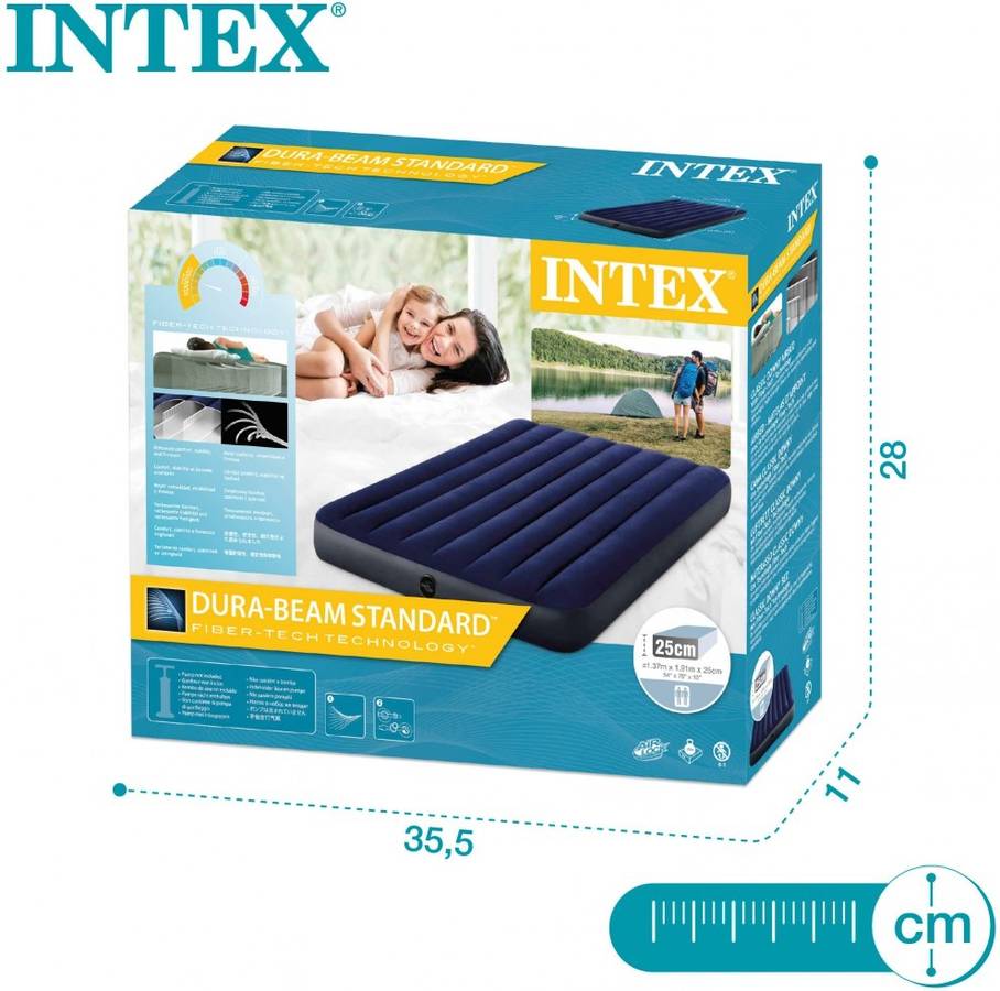 Colchón Hinchable INTEX 64758 Azul (137x191x25cm)