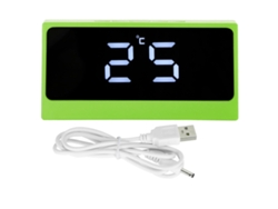 Reloj Despertador Digital Led Inteligente Con Espejo De Maquillaje, Pantalla Grande Y Luz Verde Suave.