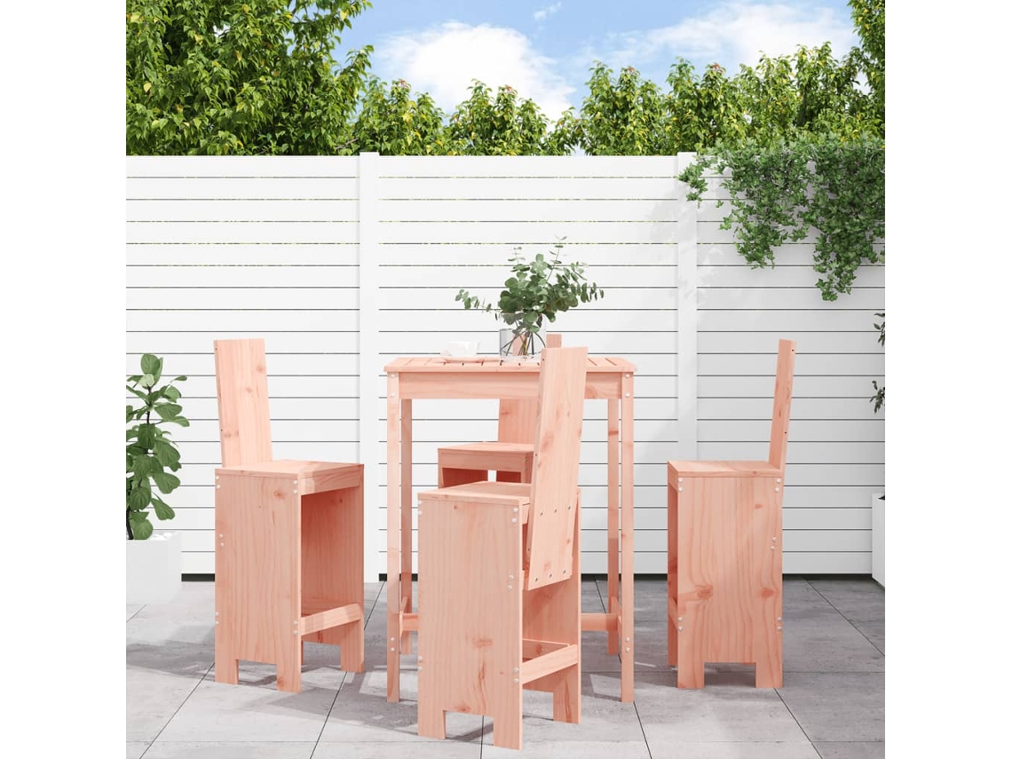 Juego de barra de jardín de 5 piezas de madera maciza de abeto Douglas Dkd Home Decor