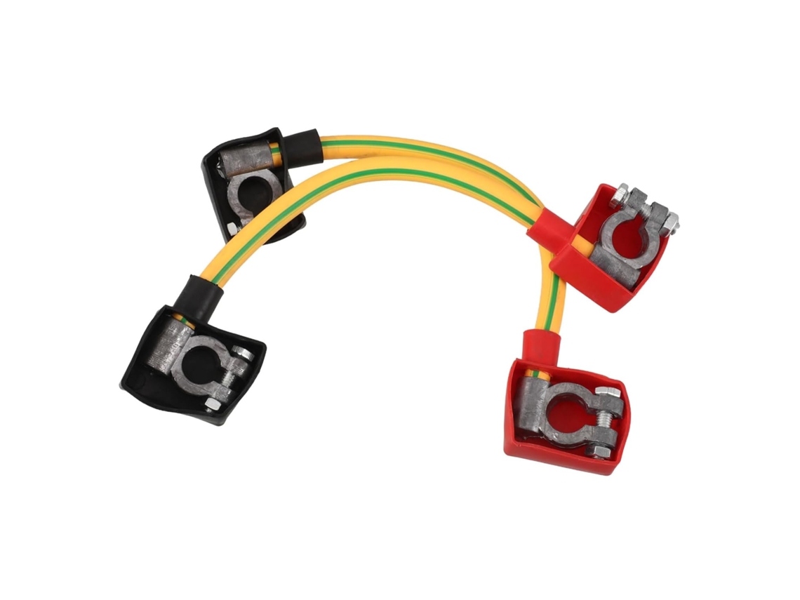 Conjunto De 2 Cabos De Bateria Automotiva Com Conectores Para Terminais Positivo E Negativo.