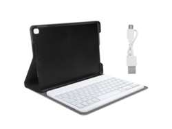 Funda de cuero extraíble con teclado para tableta y ranura para bolígrafo, accesorio para computadora en oro rosa claro.