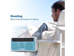Alto-falante Mali Bluetooth portátil E500 com rádio FM, lanterna, tela LED, 6W