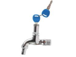 Grifo De Fregadero De Aleación Con Hilo 1/2" Antirrobo Con Cerradura Y Llave Para Exteriores