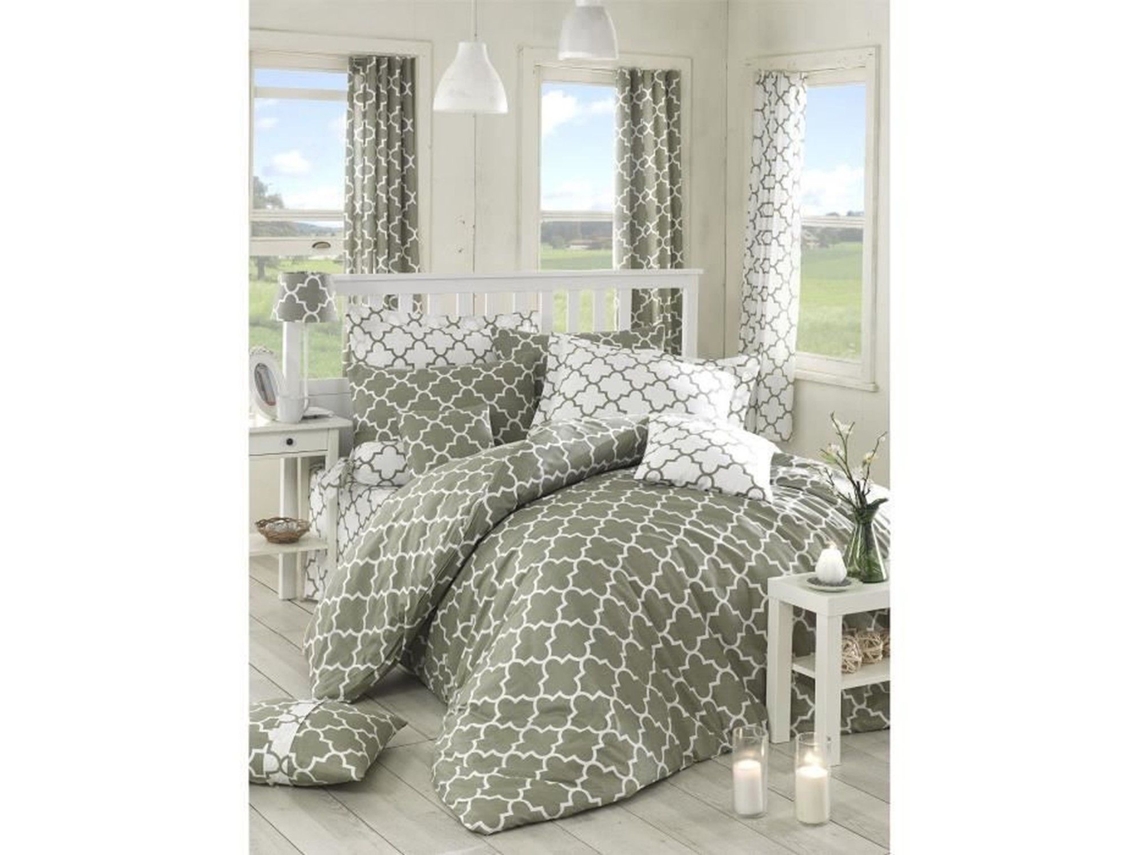 Juego De Cama - Funda Nórdica 220 X 240 + 2 Fundas De Almohada 60 X 60, Algodón Reforzado - Gris